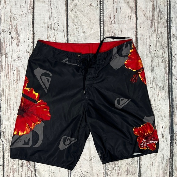 Quicksilver Summer Board Shorts Floral Bathing Suit Swim Trunks Men's - Picture 1 of 8